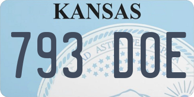 KS license plate 793DOE