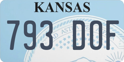 KS license plate 793DOF