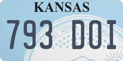 KS license plate 793DOI