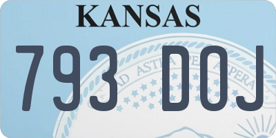KS license plate 793DOJ