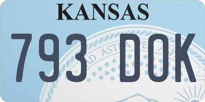 KS license plate 793DOK