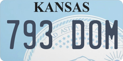KS license plate 793DOM