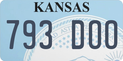 KS license plate 793DOO