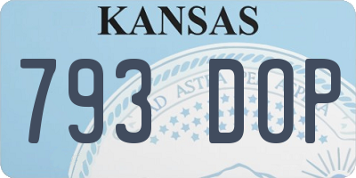 KS license plate 793DOP