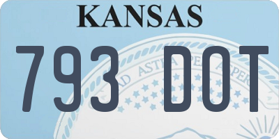 KS license plate 793DOT