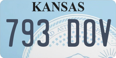 KS license plate 793DOV