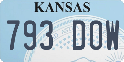 KS license plate 793DOW