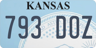 KS license plate 793DOZ