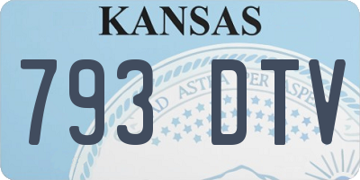 KS license plate 793DTV