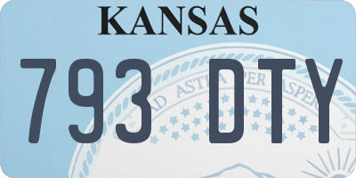KS license plate 793DTY