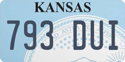 KS license plate 793DUI