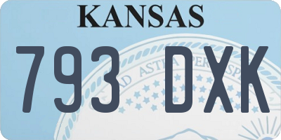 KS license plate 793DXK