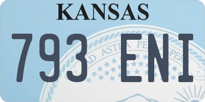 KS license plate 793ENI
