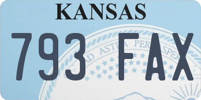 KS license plate 793FAX