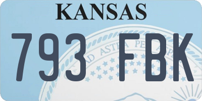 KS license plate 793FBK