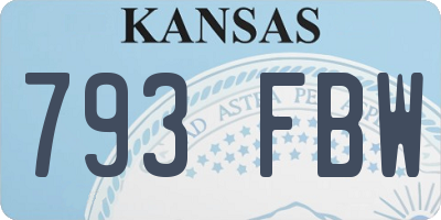 KS license plate 793FBW