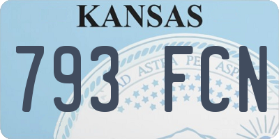 KS license plate 793FCN