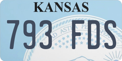 KS license plate 793FDS