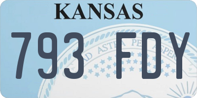 KS license plate 793FDY