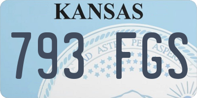 KS license plate 793FGS