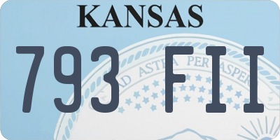 KS license plate 793FII