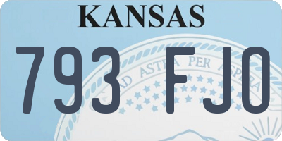 KS license plate 793FJO