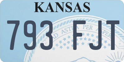 KS license plate 793FJT