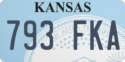 KS license plate 793FKA