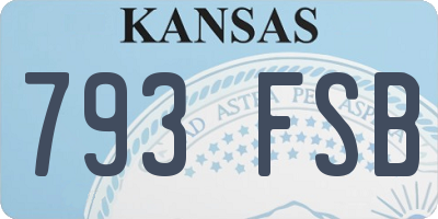KS license plate 793FSB