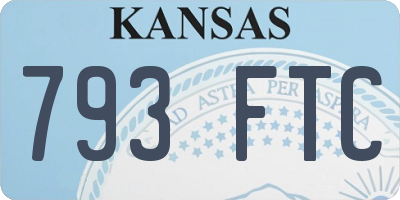 KS license plate 793FTC