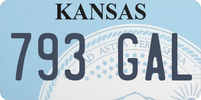 KS license plate 793GAL