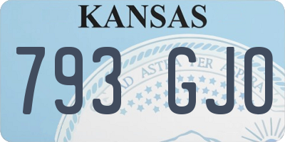 KS license plate 793GJO