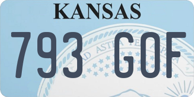 KS license plate 793GOF