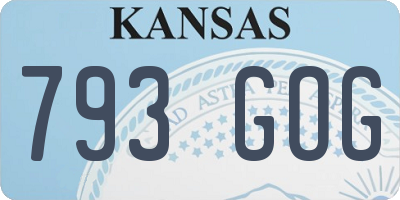 KS license plate 793GOG