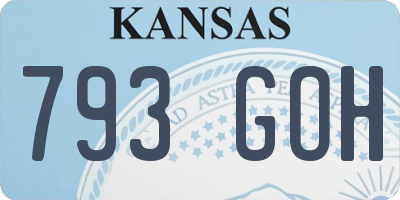 KS license plate 793GOH