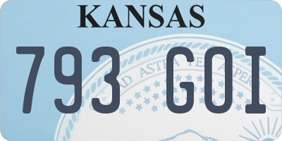 KS license plate 793GOI