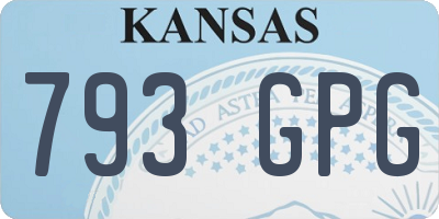 KS license plate 793GPG