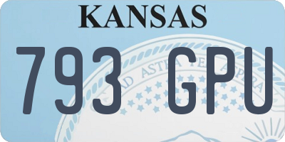 KS license plate 793GPU