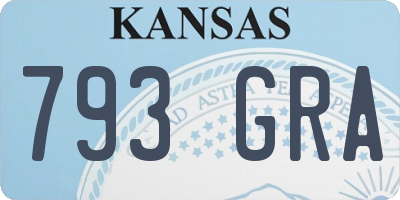 KS license plate 793GRA