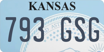 KS license plate 793GSG