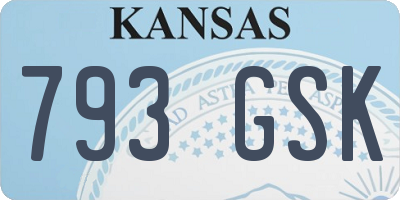 KS license plate 793GSK