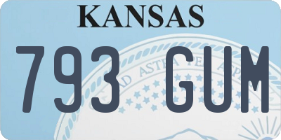 KS license plate 793GUM
