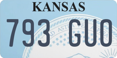 KS license plate 793GUO