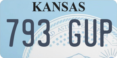 KS license plate 793GUP
