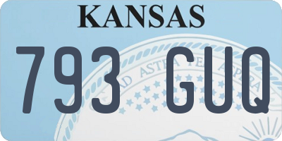 KS license plate 793GUQ