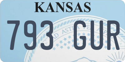 KS license plate 793GUR