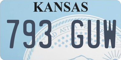 KS license plate 793GUW