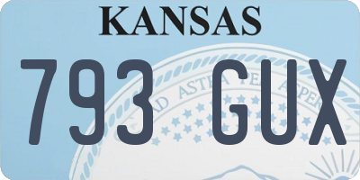 KS license plate 793GUX