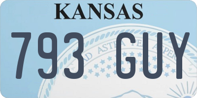 KS license plate 793GUY