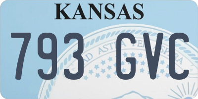 KS license plate 793GVC